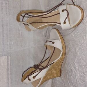 Michael kors white wedge shoes